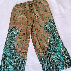 Isaac Mizrahi Paisley Print Wide Leg Pants MP
